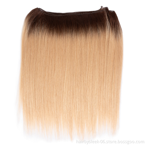 Rebecca 12 ~ 36 inches natural black blonde color high resistant fiber bone straight synthetic hair bundles with closure